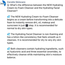 Load image into Gallery viewer, CeraVe Hydrating Cream to foam cleanser