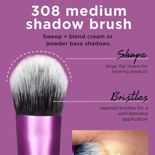 Load image into Gallery viewer, Real Techniques Eyeshadow Brush Set, Makeup with Gel Eyeliner, Flat Eye, and Eyelash Brushes, Purple, 8 Piece