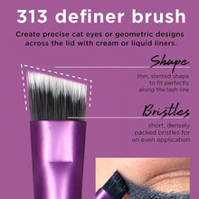 Load image into Gallery viewer, Real Techniques Eyeshadow Brush Set, Makeup with Gel Eyeliner, Flat Eye, and Eyelash Brushes, Purple, 8 Piece