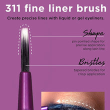 Load image into Gallery viewer, Real Techniques Eyeshadow Brush Set, Makeup with Gel Eyeliner, Flat Eye, and Eyelash Brushes, Purple, 8 Piece