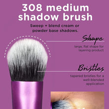 Load image into Gallery viewer, Real Techniques Eyeshadow Brush Set, Makeup with Gel Eyeliner, Flat Eye, and Eyelash Brushes, Purple, 8 Piece
