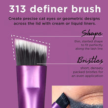 Load image into Gallery viewer, Real Techniques Eyeshadow Brush Set, Makeup with Gel Eyeliner, Flat Eye, and Eyelash Brushes, Purple, 8 Piece
