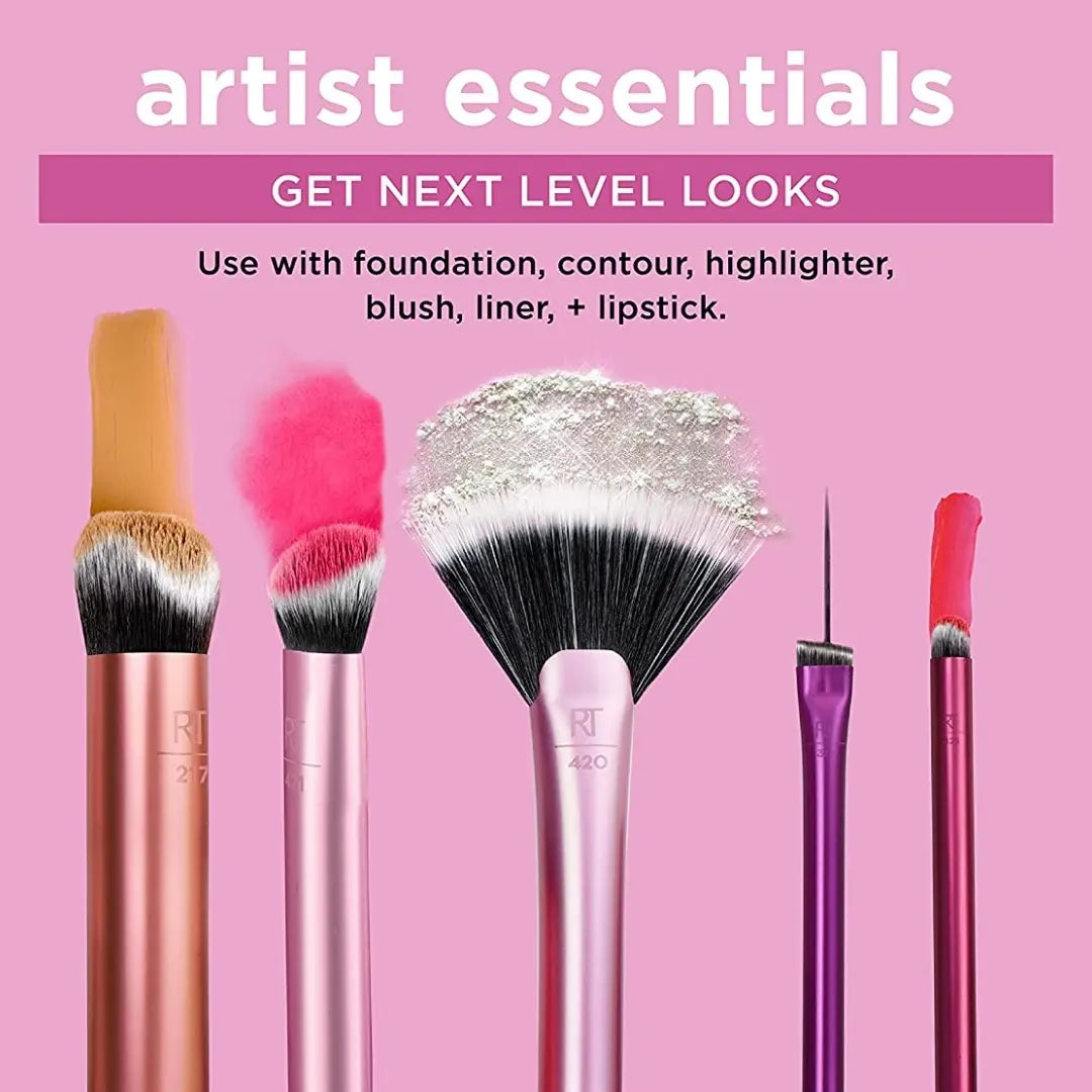 Real Techniques Set of Makeup Brushes and Cleansing Gel 4 units